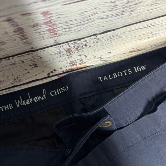 Talbots Woman Weekend Chino Pants Navy Blue Size 16W - Picture 3 of 8